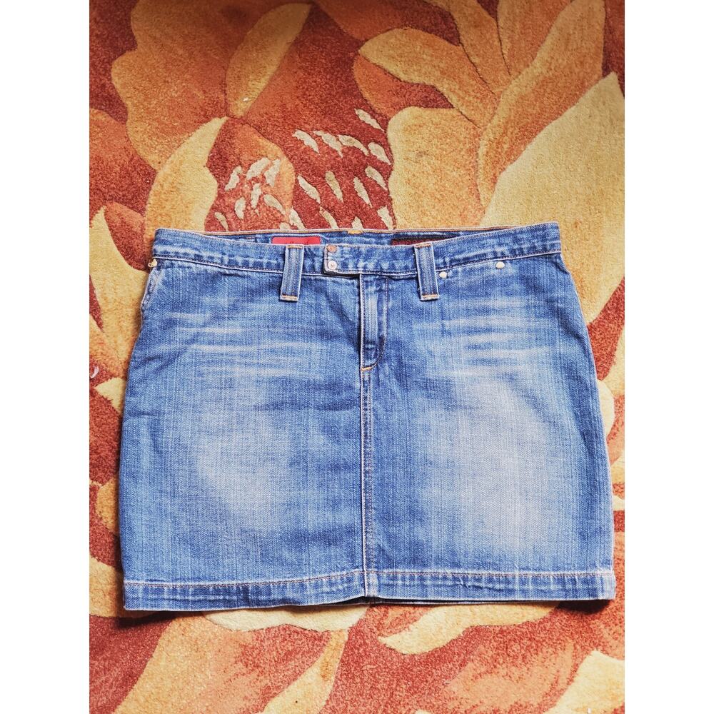 AG Adriano Goldschmied Blue Denim Cotton Y2K Mini Skirt 28